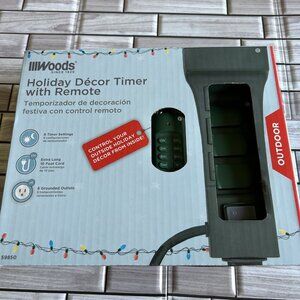 Woods Outdoor Programable Outlet With Remote Control Landscape Holiday Lighting